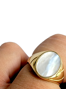 Fyie 圖章 MOP 戒指（鑲有 14K 金）