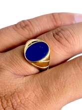 Load image into Gallery viewer, Fyie Signet Lapis Ring (with 14K Gold)