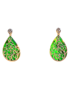 Gardens of Eden Pendant Certified (with Hand Carved Burmese A-Jadeite, 18K White Gold, and White Diamonds)