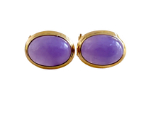 Load image into Gallery viewer, Qīng Purple Jade Earrings (with 14K Gold)
