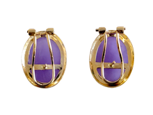 Load image into Gallery viewer, Qīng Purple Jade Earrings (with 14K Gold)