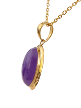 Load image into Gallery viewer, Qīng Purple Jade Pendant (with 14K Gold)
