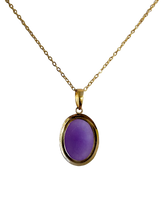 Load image into Gallery viewer, Qīng Purple Jade Pendant (with 14K Gold)