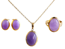 Load image into Gallery viewer, Qing Purple Jade Set (with 14K Gold)