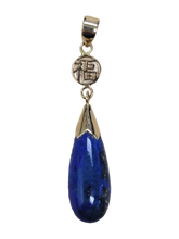Load image into Gallery viewer, Fu Fuku Lapis Long Drop Pendant (with 14K Gold)