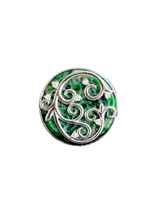 Gardens of Versailles Brooch (with Hand Carved Burmese A-Jadeite, 18K White Gold, and White Diamonds)
