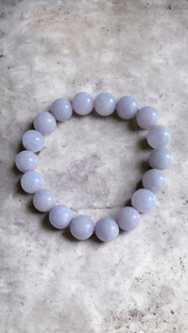 Imperial Lavender Burmese Jade Beaded Bracelet (10mm Each x 18 beads)