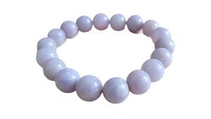 Imperial Lavender Burmese Jade Beaded Bracelet (10mm Each x 18 beads)