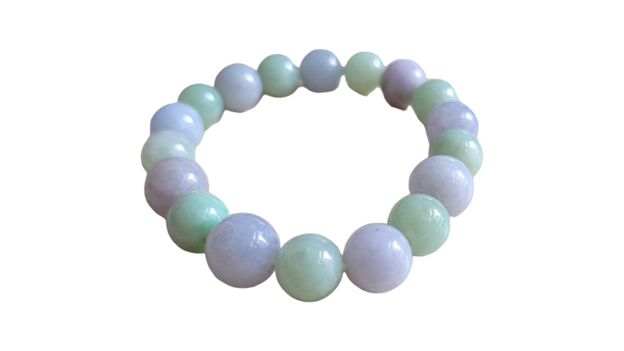 Jade bead bracelet- 10mm Natural Type A Burma Jadeite Translucent Soft  Green Jade Bead Bracelet Jade Bracelet