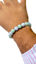 Load image into Gallery viewer, Imperial Green and Lavender Burmese A-Jade Jadeite Beaded Bracelet (10-11mm Each x 18 beads) 07002