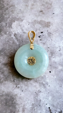 Load image into Gallery viewer, Fu Fuku Fortune Zhong Burmese Jade Pendant with 14K Gold