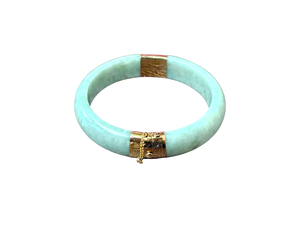 Viceroy's Circular Burmese Jade Bangle Bracelet (with 14K Gold)