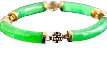 Load image into Gallery viewer, Quartet of Virtues Jade Bracelet (with 14K Gold)