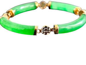 Quartet of Virtues Jade Bracelet (with 14K Gold)
