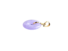 画像をギャラリービューアに読み込む, Purple Jade Disc Pendant (with 14K Gold)