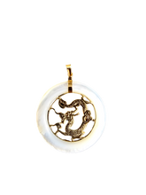 Load image into Gallery viewer, Tai Lantau White MOP Dragon Pendant (with 14K Gold)