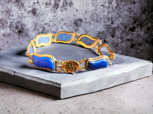 画像をギャラリービューアに読み込む, Aurora Double Chained Lapis Bracelet (with 14K Gold)