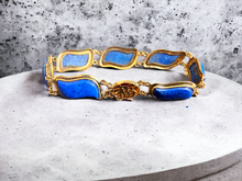 將圖片載入到圖庫檢視器中， Aurora Double Chained Lapis Bracelet (with 14K Gold)