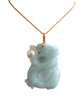 Load image into Gallery viewer, Victorious Dragon Burmese Jade Pendant (with 14K Gold)