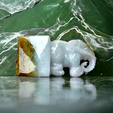 Load image into Gallery viewer, Origins of the Magnificent Burmese A-Jadeite Elephant Decoration Ornament