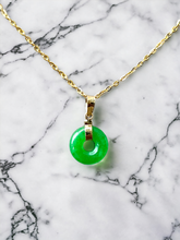 Load image into Gallery viewer, Jade Xiao Disc Pendant (with 14K Gold)