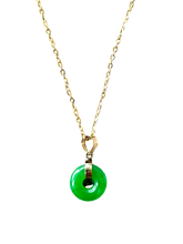 Load image into Gallery viewer, Jade Xiao Disc Pendant (with 14K Gold)