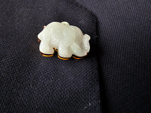 画像をギャラリービューアに読み込む, Divine Burmese A-Jadeite Elephant Brooch and Pendant (with 18K Gold)