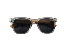 Load image into Gallery viewer, Tatsu FYORO Sunglasses (UV400 Polarized, Crystal Grey Frames and Zebrawood Temple)