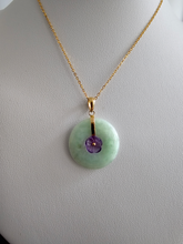 Load image into Gallery viewer, Amethyst Blooming Flower Burmese A-Jade Pendant with 14K Gold