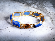 將圖片載入到圖庫檢視器中， Aurora Double Chained Lapis Bracelet (with 14K Gold)