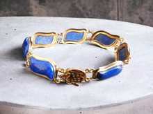Load image into Gallery viewer, Aurora Double Chained Lapis Bracelet (with 14K Gold)