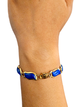 Load image into Gallery viewer, Aurora Double Chained Lapis Bracelet (with 14K Gold)