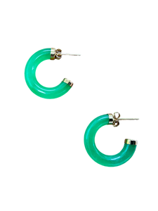 C型圈翡翠耳環（配14K金）