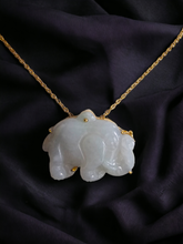 Load image into Gallery viewer, Divine Burmese A-Jadeite Elephant Brooch and Pendant (with 18K Gold)