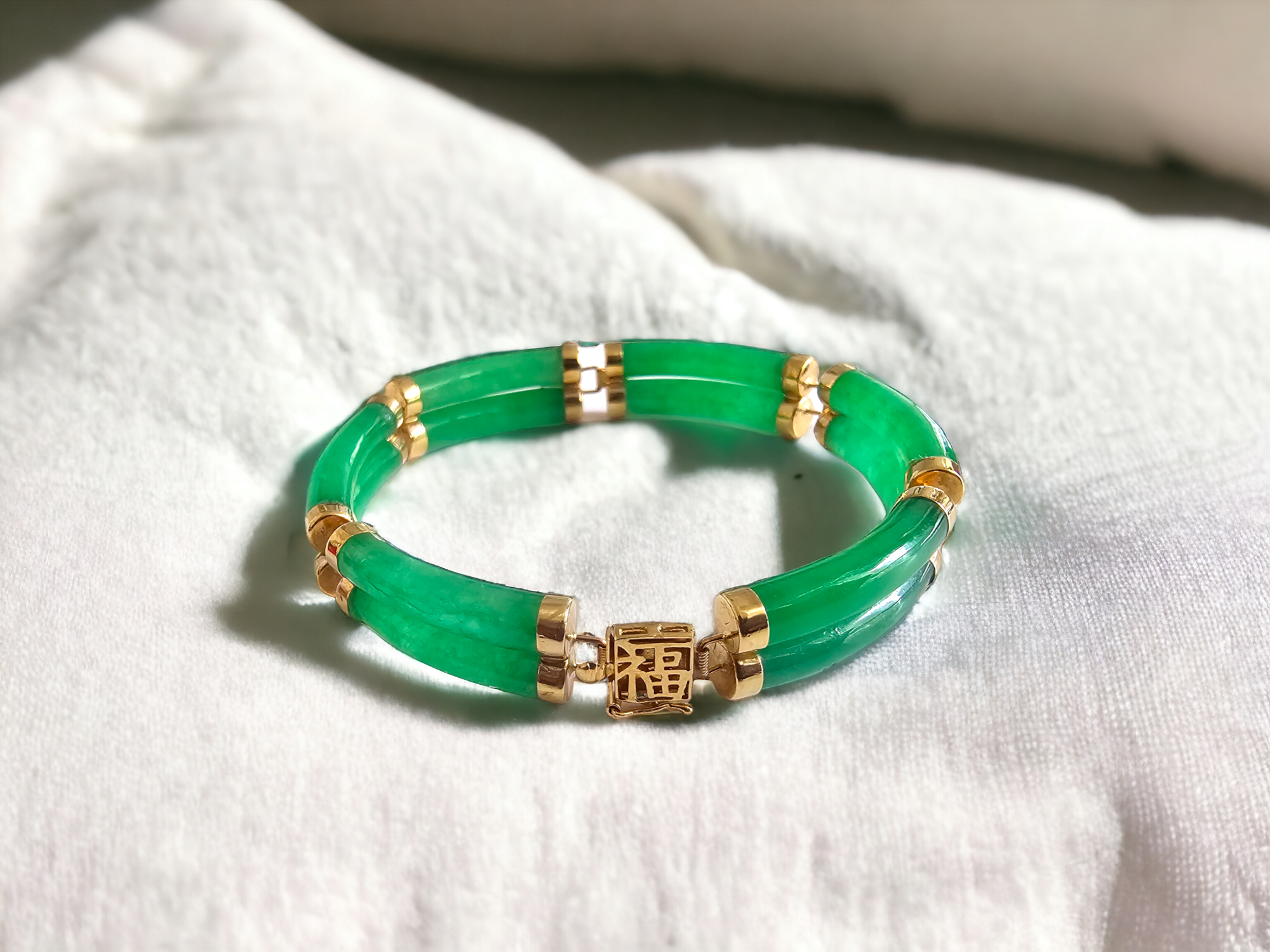 Jade 14k Gold Ornate Bracelet – Vintage by Misty