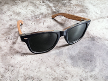 Load image into Gallery viewer, Tatsu FYORO Sunglasses (UV400 Polarized, Glossy Black Frames and Walnut Temple)