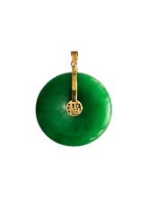 Load image into Gallery viewer, Fu Fuku Fortune Jade Pendant (with 14K Gold)