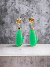 Load image into Gallery viewer, Fu Fuku Fortune Jade Pendulum Earrings (with 14K Gold)