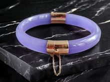 Load image into Gallery viewer, Viceroy&#39;s Circular Lavender Jade Bangle Bracelet (with 14K Yellow Gold)