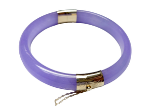 Viceroy's Circular Lavender Jade Bangle Bracelet (with 14K Yellow Gold)