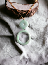 Load image into Gallery viewer, Opulent Offspring Burmese A-Jadeite Donut Pendant and Baby Bangle Set (with 18K Yellow Gold)