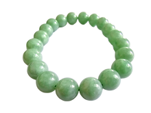 画像をギャラリービューアに読み込む, Imperial Green Burmese A-Jadeite Jade Beaded Bracelet (10mm Each x 20 beads) 05006