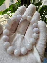 將圖片載入到圖庫檢視器中， Imperial Lavender Burmese A-Jadeite Jade Beaded Bracelet (10.5-11mm Each x 18 beads) 06004