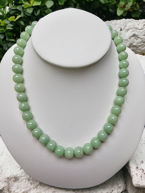 Imperial Burmese A-Jade Beaded Necklace (10mm Each x 42 beads) 10001