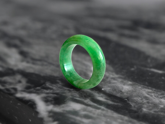 Master's Burmese A-Jadeite Infinity Band Ring US 8 - 09005- Certified