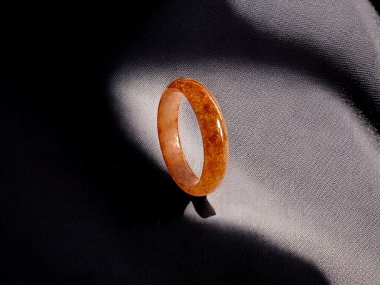 Masters Burmese Red A-Jadeite Infinity Band Ring Size US 9 - 09011