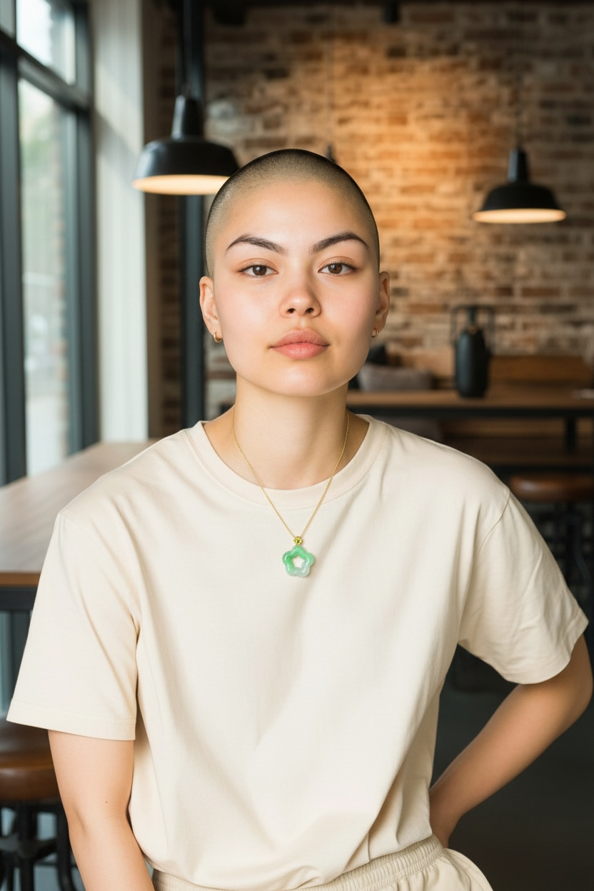 Royal Bauhinia Flower Burmese A-Jadeite 20mm Charm Pendant (with 18K Yellow Gold) - Certified