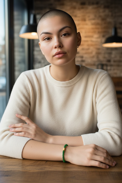 Certified Imperial Japanese Green Burmese A-Jade Beaded Bracelet (MADE IN JAPAN) (4.50 mm Each x 38 beads) 05041 (With Sterling Silver 925)