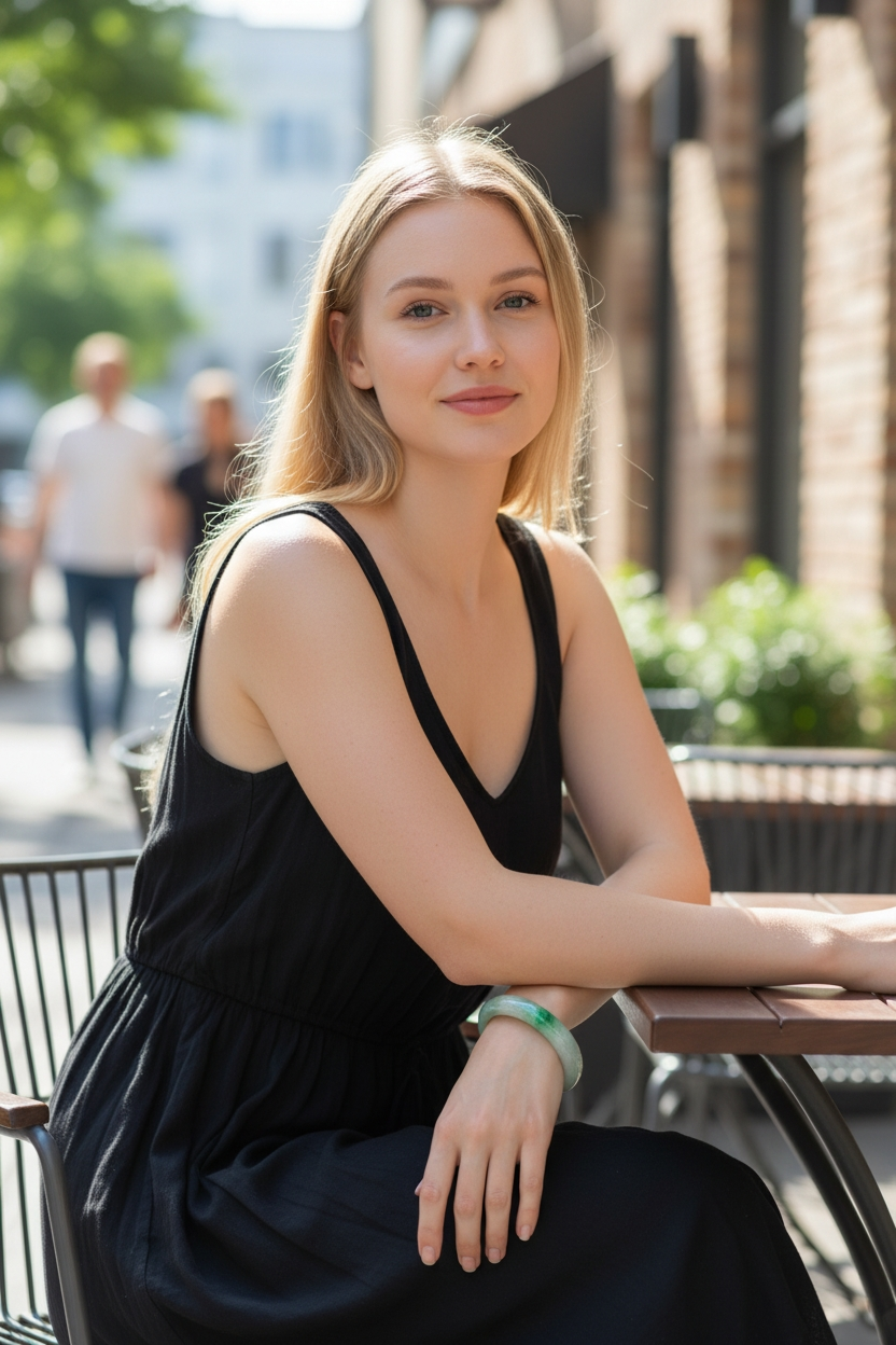 Earth's (MADE IN JAPAN) Burmese Green A-Jade Round Bangle Bracelet - Certified 08833