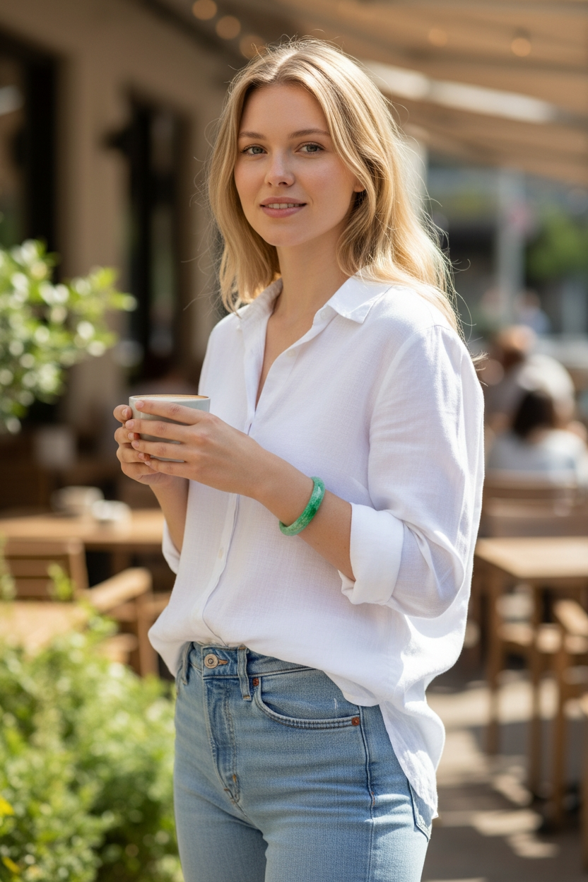 Earth's (MADE IN JAPAN) Burmese Green A-Jade Round Bangle Bracelet - Certified 08835
